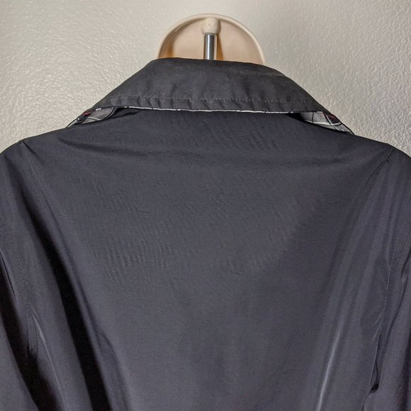 Bernardo Reversible Plaid Water Resistant Raincoat / Trenchcoat - Picture 9 of 12